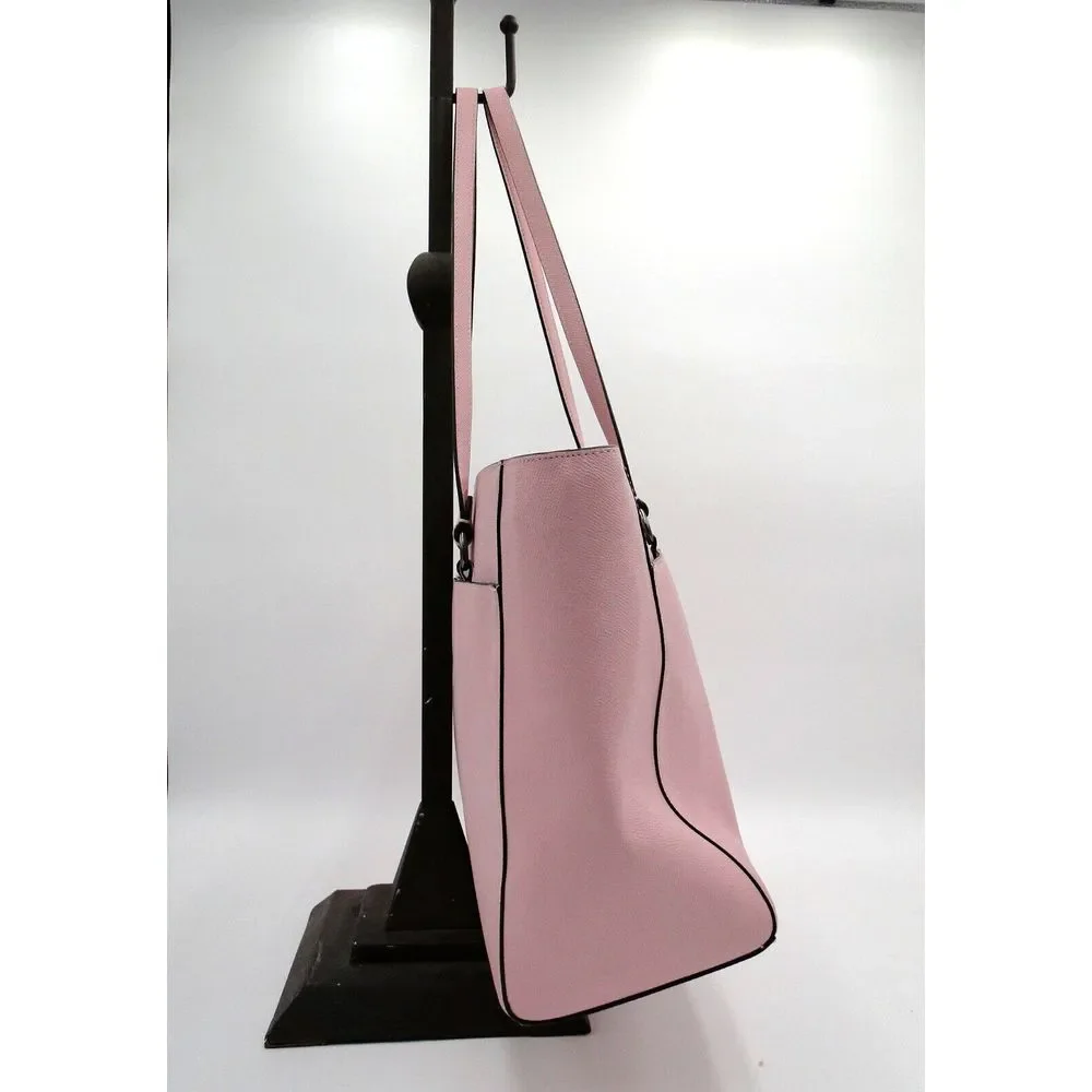 COACH Cross Grain Leather Large Folio Tote‎ Travel Luggage Business Bag Pink NWT - Picture 5 of 16